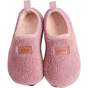 AUXDIQ Winter Pantoffels Vrouwen Mannen Slipvaste Lichtgewicht Pantoffels Warme Pantoffels voor Binnen en Buiten, Roze, 34 EU