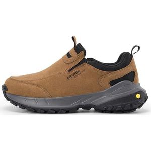 Fitville Wandelschoenen Heren Extra Breed Trekkingschoenen Antislip Outdoor Schoenen Ademend Slip-On Vrijetijdsschoenen Breed Heren Sneakers Met Voetboogsteun Khaki 49 EU Breed