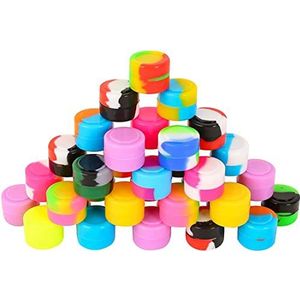 Wax Siliconen Container Non-Stick 3 ml Food Grade Opslag Potten voor Dab Etherische Olie Concentraat Lippenbalsem Willekeurige Kleur 50PCSWax Siliconen Container