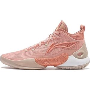 LI-NING YUSHUAI Basketbalschoenen voor heren, voering, antislip, professionele schokabsorptie, sneakers, sportschoenen, Oranje Roze, 41 EU