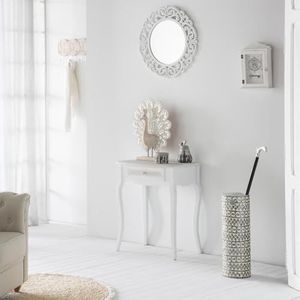 Wanderlust deco Houten halkast met 1 witte lade