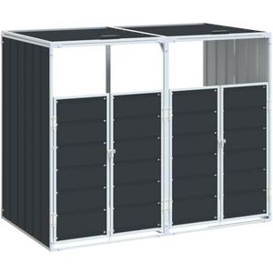 vidaXL - Containerberging - voor - 2 - containers - 144x81x113cm - staal - antraciet