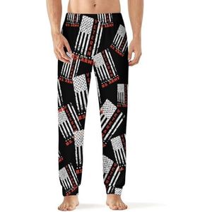 Veteraan van het Amerikaanse leger heren pyjama broek zachte lounge bodems met zak slaapbroek loungewear