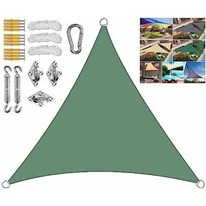 Tuinzonwering Luifel Zonnezeil met accessoire 98% UV-blok Buitenluifel Waterdicht Zonnezeil for Tuin Gazon Zwembad Terras Speelplaatsen Donkergroen (Size : 6x6x6M)