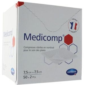 Medicomp 2x50 compresses non tissées 7,5 x 7,5cm