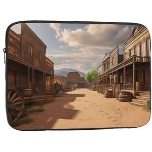 Old Wild West Cowboy Town Laptop Sleeve Case 12 inch Laptop Tas Shockproof Beschermende Notebook Case Computer Draagtas Case