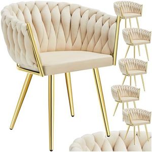 Eetkamerstoelen - Zwart - Staal - Set van 6