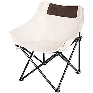 Lichtgewicht opvouwbare campingstoel for volwassenen Stabiele lage stoel Strandstoelen met draagtas Draagbare stoel for buiten Zand Gazon Concert Reizen Picknick (Color : Wit)