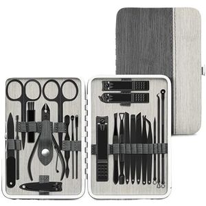 COOVS 4-23 stuks professionele nagelsnijder pedicure schaar set roestvrij staal adelaarshaak draagbare manicure nagelknipper gereedschapsset (kleur: bruin)