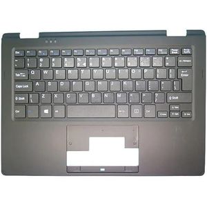 E2218T E2218 T PalmRest & toetsenbord voor MEDION voor AKOYA MD60200 Zwarte C-behuizing met Belgisch BE/Hongarije HU/Engelse gebruikersinterface/VK-toetsenbord(English UI)