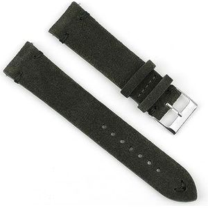 LQXHZ Suède Vintage Horlogebanden Blauwe Horlogebanden Vervanging Band For Horloge Accessoires 18mm 20mm 22mm 24mm (Color : DarkGreen-Black Line, Size : 18mm)