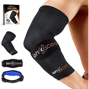 Ionocore® Elleboogbrace - Compressie met koper - Brace voor tenniselleboog, golferselleboog - Beschermt gewrichten en onderarmen - Lichtgewicht, antislip. MEDIUM: 26-30 cm