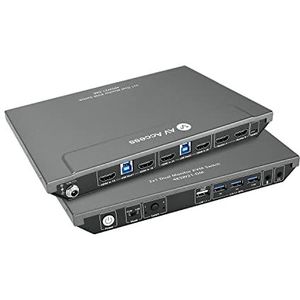 AV Access KVM Switch 2 PC 2 monitoren, 4K @60Hz, 2K @144Hz, 1080P @240Hz, 4 USB 3.0 poorten HDMI KVM Switch Dual Monitor, ultrabreed scherm keyboard Mouse Hotkey Switch, HDMI 2.0 met 2 USB-kabels