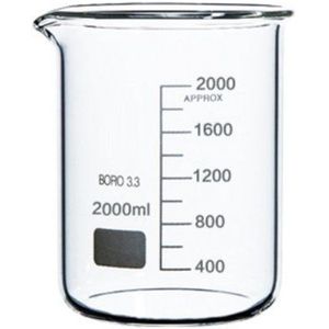 Rocwing 2L Boro 3.3 glas gegradueerde maatbeker voor laboratorium of keuken