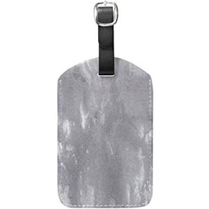 Marmer grijze inkt vintage lederen bagage bagage koffer tag ID label voor reizen (2 stuks)