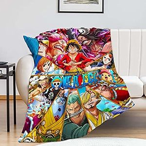 BLAKIN Cartoon anime deken, anime flanellen deken, super zachte pluizige deken 3D-geprint comfort beddengoed voor bank het hele seizoen (1,100 x 140 cm)