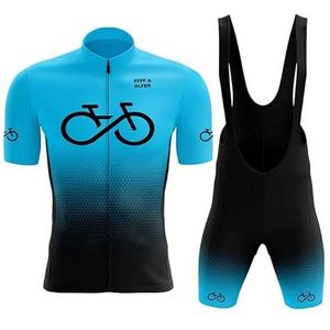 Heren Wielertrui Pak Fiets Jersey Fietsen Sets Mannen Fietspakken Fietsshirts Korte Mouw Tops Gewatteerde Bib Shorts Zomer Ademend