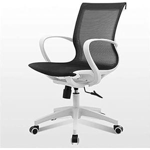 Bureaustoelen Bureaustoel Comfortabele ergonomische rugleuning Bureaustoel Verstelbare hoogte Computerstoel Ademende stoelen Lendensteun Verstelbare (Color : Black White-)