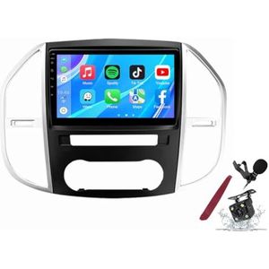 Android 14 Autoradio Navi voor B-enz Vito (2014-2020) 9 Inch Touchscreen Multimedia Speler met Draadloze Carplay GPS Navigatie FM RDS Bluetooth 5G-WiFi SWC DSP,M100s