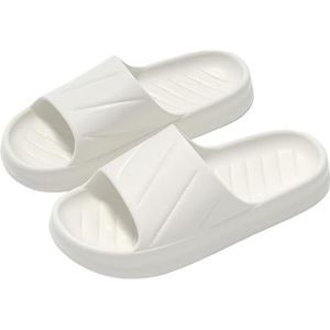 Zomerbadkamerslippers Binnen antislip Zachte huisslippers Paar pantoffels Platte schoenen (Color : White, Size : 36-37(fit 35-36))