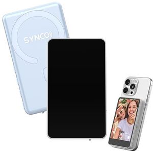 SYNCO XView M4 5 ""Vlog-Selfie-Monitor – Draadloos 1080p Touchscreen met magnetische houder & Bluetooth-afstandsbediening voor iPhone & Android Blauw