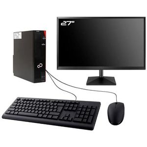 PC Fujitsu Celsius J580 SFF display 27 inch Intel I5-8400 RAM 8 GB SSD 960 GB W11 WiFi (gereviseerd)