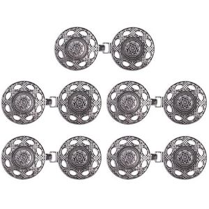 Shirt Cinch Swirl Clip Cape Clips, Sjaal Cardigan Clips Pakket van 5 paar Swirl Clasp Sluitingen Legering(Typec Antique Silver)