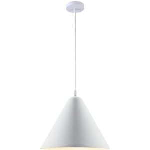 LANGDU Nordic Klassieke Kroonluchter Macaron Lampenkap Hanglamp Modern Industrieel Kantoor Hanglamp for Keukeneiland Studeerkamer Woonkamer Bar (Color : White, Size : 25cm)