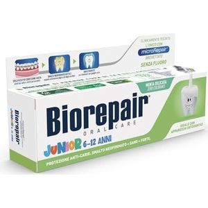 Biorepair Junior mondverzorging tandpasta, fluoridevrij met muntextract, 75 ml