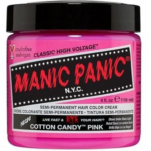 Manic Panic Cotton Candy Pink Classic Crème, veganistische en diervriendelijke semi-permanente roze haarverf, 118 ml