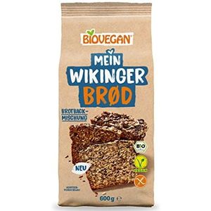 Biovegan Mijn Viking Brød, glutenvrije broodbakmix met zaden, vers brood eenvoudig zelf bakken, veganistisch biologisch bakmengsel, 6 x 600 g
