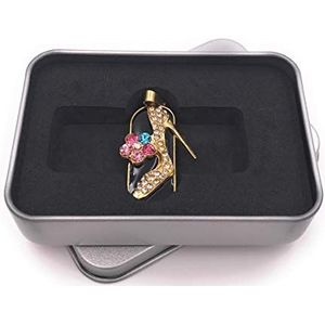 Onwomania High Heel schoen pumps Charm kristallen USB-stick in aluminium geschenkdoos 64 GB USB 2.0