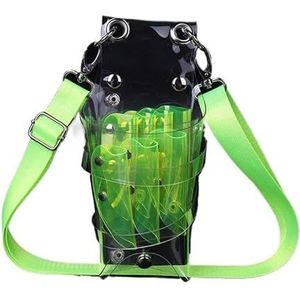 Kapperstas voor uitrusting 6 zakken PU lederen haar schaar tas schaar tas kapper schaar houder tas met riem salon kapper gereedschap kapper tas(Green a)