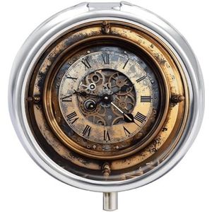 Steampunk Klok Pillendoos Waterdichte Draagbare Geneeskunde Pil Case Vochtbestendig Metalen Reizen Pillendoos met 3 Compartimenten Geneeskunde Case