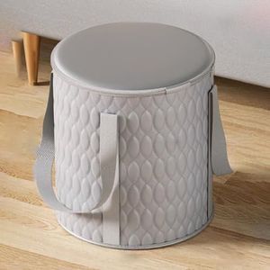 TT-YEC Home Verdikte Opvouwbare Voetbad Emmer, Draagbare Voetbadvoetwaszakje, Cilindrisch Voetbad, Voet Spa -Kom Met Handgreep, Groot Voetbad Voor Pedicure, Ontspanning,Grijs