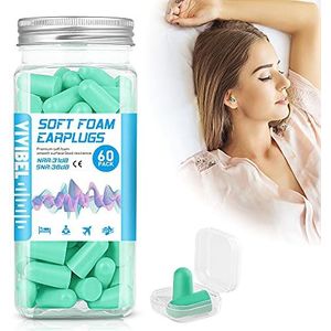 Oorstoppers, ruisonderdrukkende oordopjes SNR 38 dB, Quies bal om te slapen van zacht schuim, herbruikbare gehoorbescherming voor slapen, werken, reizen - 60 paar