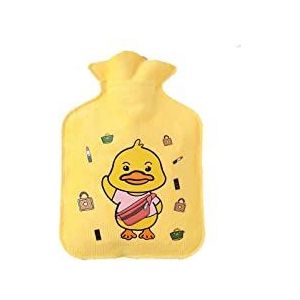 DieffematicRSD Warmwaterkruik Warmers Warmwaterkruik Rubberen tas Leuke cartoon Warme ontspannende veilige warmte Koude grote pluche doek Warmwaterzak (Color : Yellow, Size : 150ml)