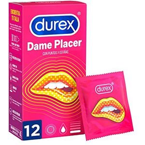 Durex Dame Placer condooms met stippen en strepen, voor extra stimulatie, 12 condooms