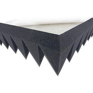 DIBAPUR Akoestisch schuim piramideschuim zelfklevend - geluidsisolatiematten voor effectieve akoestische isolatie, ca. 49 x 49 x 7 cm