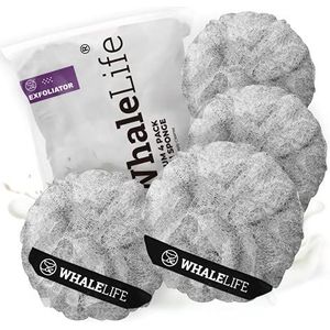 WhaleLife Badspons Douche Loofahs Poef Bal Douche Bladerdeeg 4 Pack Dubbellaagse Afschilfering Mesh Bulk Rookwolken (L)