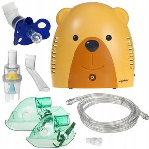 ProMedix Inhalator Set voor Kinderen | Stil Vernevelapparaat met Kindvriendelijk Ontwerp | Inclusief Maskers voor Kind en Volwassene en Fopspeen voor Baby’s (Beer)