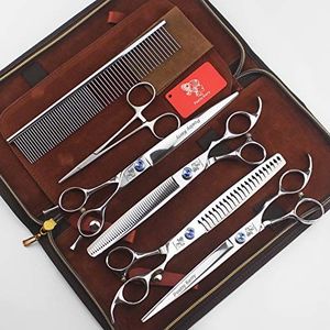 Poëzie Kerry high-end Professionele huisdier Care 8.0 inch huisdier Schaar JP440C Staal Zilver, Set4