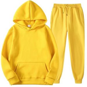 Hoodies-sets - Effen kleur trainingspak voor dames met lange mouwen - 2-delige sets voor dames, reisoutfit, damessets 2-delige outfits, sweatsuit-set voor heren en dames Bittu
