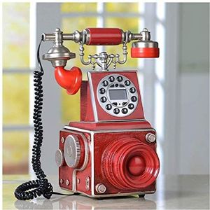 Telefoon Creatieve Retro Telefoon Thuis Vaste Met Blauw Scherm Nummerherkenning Europese Telefoon Antieke Camera Telefoon Rood