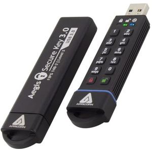 Apricorn 30 GB Aegis Secure USB 3.0 Flash Drive, Zwart