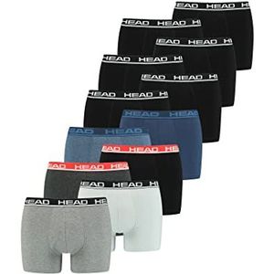 HEAD 841001001 Boxershorts voor heren, verpakking van 12 stuks, Zwart/Blauw Heaven/Grijs Rood/Grijs Combo, M