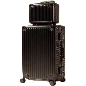 Bagage Trolley Koffer 2-delige Set Spinner-koffer Met Wachtwoordslot Carry-on 14-inch Make-uptas Reiskoffer Handbagage (Color : C, Size : 24in)
