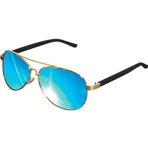 Mstrds unisex zonnebril Mumbo Mirror zonnebril, goud (goud/blauw 4463), één maat