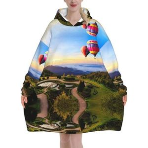 Oversized Heteluchtballon Hoodies Vrouwen Uk Pluizige Deken Hoodie Sherpa Vrouwen Fleece Draagbare Deken Mannen