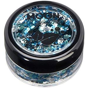 Mystique Eco Chunky Glitter van Moon Glitter biologisch afbreekbaar, 100% biologische glitter cosmetica voor gezicht, lichaam, nagels, haar en lippen, 3 g, gletsjer